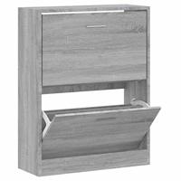 Schoenenkast 63x24x81 cm bewerkt hout grijs sonoma - thumbnail