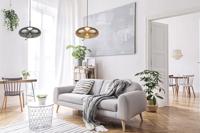 Searchlight Hanglamp GlasLisbon roodkoper met amber rondglas - 75131-1AM - thumbnail