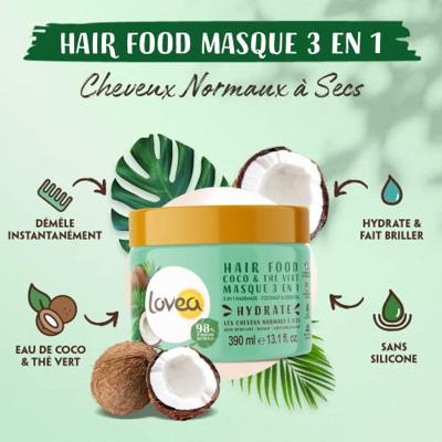 Lovea 3-in-1 Haarmasker - Kokos & Groene Thee - thumbnail