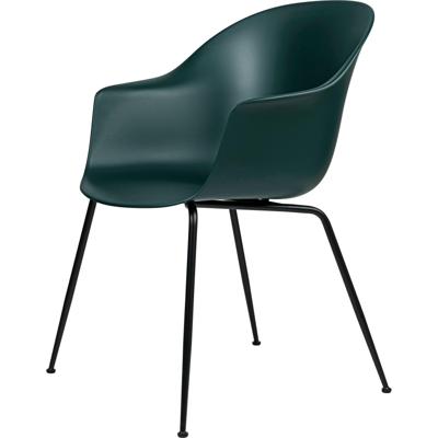 Gubi Bat eetkamerstoel zwart staal Dark Green