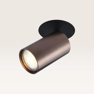 Plafondspot Carden bronzo scuro - Diameter 56mm - Cilinder - GU10-fitting - IP20 voor binnen - Brons - Met doorlusbedrading