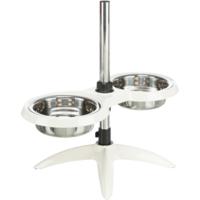 Trixie voerstandaard hondenbar melamine/rvs wit 2X25 CM 2,4 LTR - thumbnail