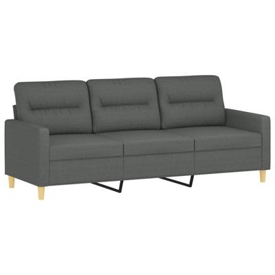 2-delige Loungeset met kussens stof donkergrijs