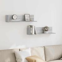 Wandschappen 2 st 75x16,5x16,5 cm bewerkt hout grijs sonoma - thumbnail
