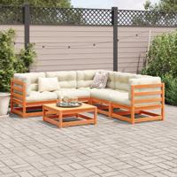 6-delige Loungeset massief grenenhout wasbruin - thumbnail