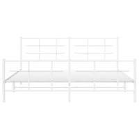 Bedframe met hoofd- en voeteneinde metaal wit 183x213 cm - thumbnail