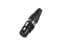 Hicon HI-X3CF-BLK XLR-connector Stekker, recht Aantal polen: 3 Zwart 1 stuk(s) - thumbnail