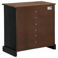 Dressoir HALDEN schuifdeur zwart 80x40x80 cm massief hout grijs - thumbnail