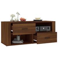 Tv-meubel 100x35x40 cm bewerkt hout bruin eikenkleur - thumbnail