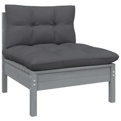 5-delige Loungeset met antracietkleurige kussens grenenhout - thumbnail