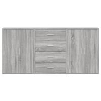 Dressoirs 3 st 60x31x84 cm bewerkt hout grijs sonoma eikenkleur - thumbnail