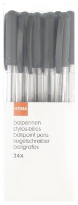 HEMA Balpennen Zwartschrijvend - 24 Stuks