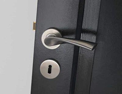 Intersteel rozet met sleutelgat - rond - nokken - RVS geborsteld