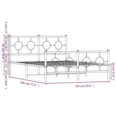 Bedframe met hoofd- en voeteneinde metaal wit 135x190 cm