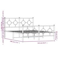 Bedframe met hoofd- en voeteneinde metaal wit 135x190 cm - thumbnail