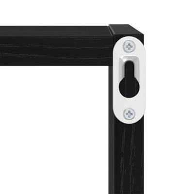 Wandschappen met plank Wandgemonteerd Zwart Eiken Bewerkt hout
