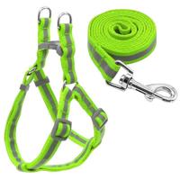 Kleine medium honden nylon reflecterende leiband lead set grootte: S (groen) - thumbnail