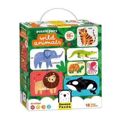 Banana Panda - puzzelparen wilde dieren - 18dlg. Banana Panda - puzzelparen wilde dieren - 18dlg.