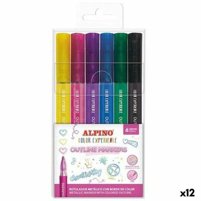 Set Viltstiften Alpino OUTLINE COLOR EXPERIENCE Multicolour (12 Stuks)