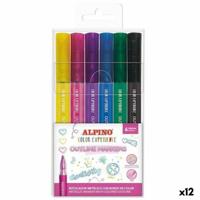 Set Viltstiften Alpino OUTLINE COLOR EXPERIENCE Multicolour (12 Stuks) - thumbnail