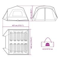 Tent 10-persoons 443x437x229 cm groen - thumbnail