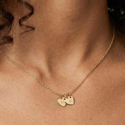 Initialen ketting - Hart - Goud - 2 st