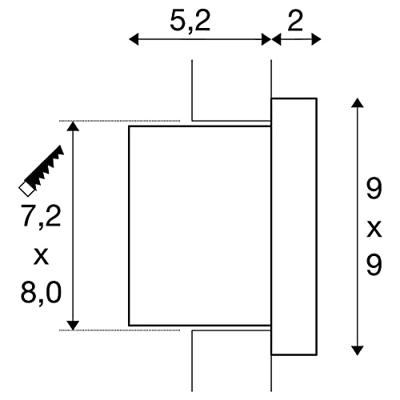 SLV Inbouw wandspotQuad Frame - 1003466