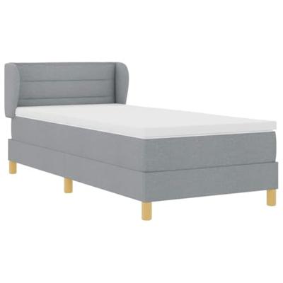 Boxspringbed met matras stof lichtgrijs 90x200 cm