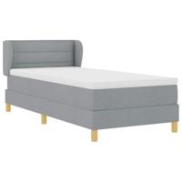 Boxspringbed met matras stof lichtgrijs 90x200 cm - thumbnail