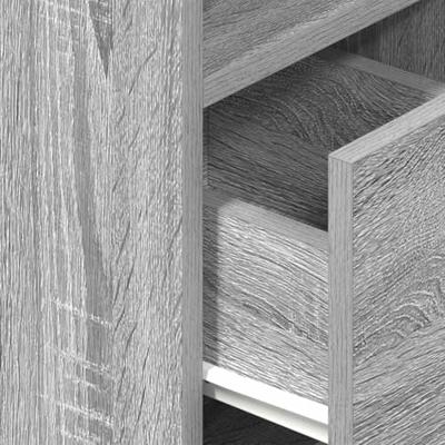 Nachtkastje met lade 25x31x66 cm grijs sonoma eikenkleurig