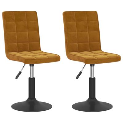 Eetkamerstoelen draaibaar 6 st fluweel bruin