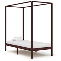 VidaXL Hemelbedframe massief grenenhout donkerbruin 90x200 cm - thumbnail