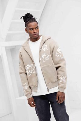 Croyez Flower Zip-Hoodie Heren Beige - Maat XS - Kleur: BeigeWit | Soccerfanshop