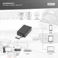 ASSMANN Electronic USB C/USB A USB C USB A Zwart - thumbnail