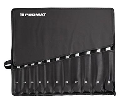 Promat/Tecwerk Ring-steeksleutelset | 22-delig sleutelwijdte 6-36 mm | model A chroom-vanadiumstaal | in roltas - 4000823726 - thumbnail