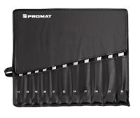 Promat/Tecwerk Ring-steeksleutelset | 22-delig sleutelwijdte 6-36 mm | model A chroom-vanadiumstaal | in roltas - 4000823726 - thumbnail