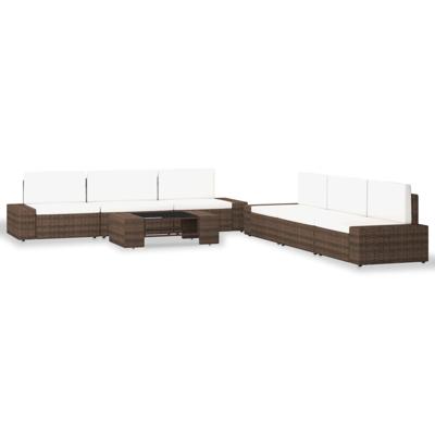 7-delige Loungeset poly rattan bruin