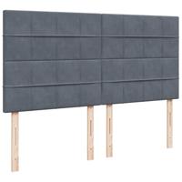 Boxspring met matras fluweel donkergrijs 200x200 cm - thumbnail