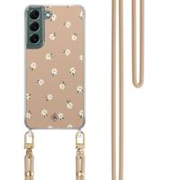 Samsung Galaxy S22 Plus hoesje met beige koord - Sweet daisies - thumbnail