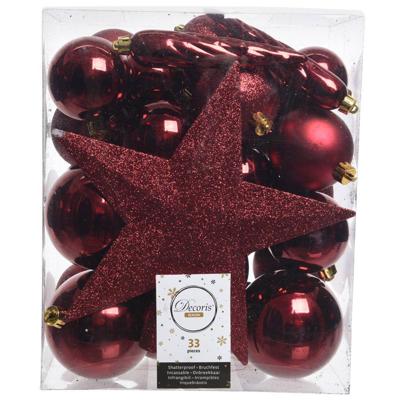 Kerstballen mix 33 st Ossenbloed Kerst Decoris - Decoris