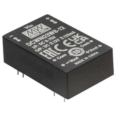 MEAN WELL DCWN03W8-12 DC/DC-converter 24 V -12 V -0.125 A 3 W Inhoud 1 stuk(s)