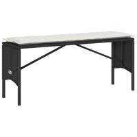 3-delige Tuinset met kussens poly rattan zwart - thumbnail