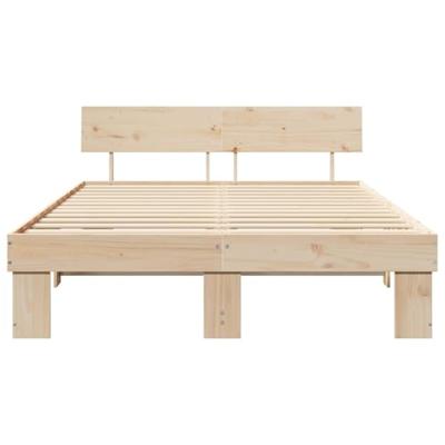 Bedframe met hoofdeinde Bruin 140 x 200 cm Massief grenenhout