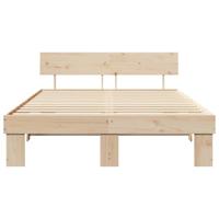 Bedframe met hoofdeinde Bruin 140 x 200 cm Massief grenenhout - thumbnail