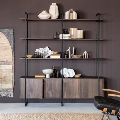 Eleonora Wandkast 'James' Mangohout en Metaal, 210 x 190cm, kleur Bruin