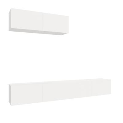3-delige Tv-meubelset bewerkt hout wit - thumbnail