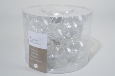 Decoris kerstballen glas 8st transparant 7cm