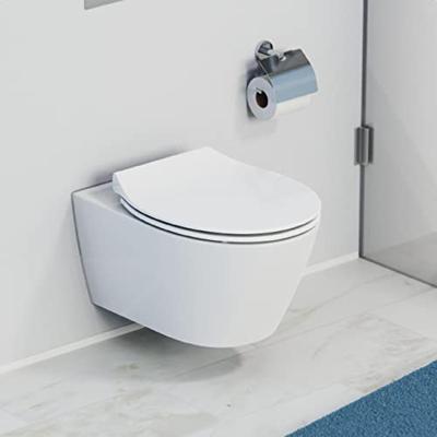 Toiletzitting Schutte Slim White Duroplast Ultra Dun Met Soft Close En Quick Release Gelakt Wit Schütte - thumbnail