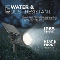 Set van 4 Bend solar prikspots - Incl. Schemerschakelaar - 6000K koud wit - 2 lichtstanden - 200lm - 6-9 uur brandtijd - Kantelbaar en richtbaar - IP65 waterdicht - thumbnail