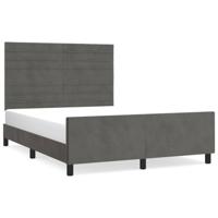 Bedframe zonder matras 140x190 cm fluweel donkergrijs - thumbnail